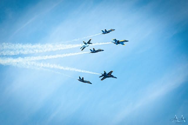 Blue Angels flying in formation